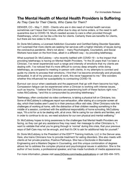 COVID-19 Clinician Mental Health